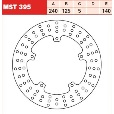 Imagem de TRW MST395 Disco de travão 240 5 perfurado