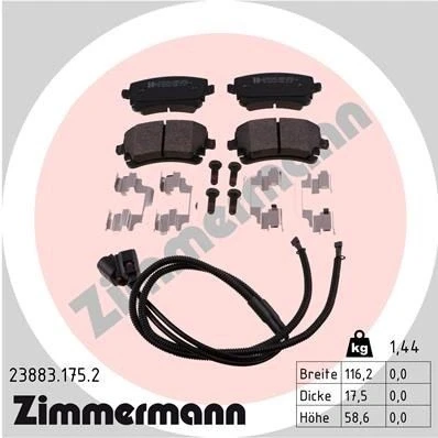 Imagem de ZIMMERMANN 23883.175.2 Jogo de pastilhas para travão disco VOLKSWAGEN: Phaeton