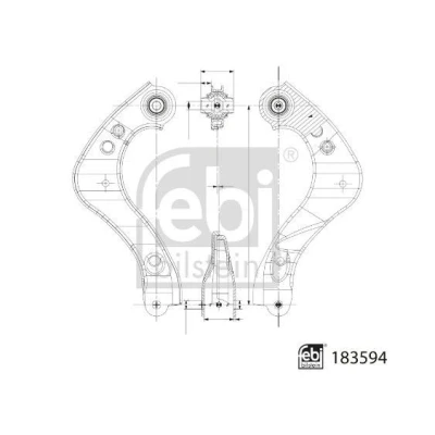 Imagem de FEBI BILSTEIN 183594 Braço de suspensão com chumaceira Eixo traseiro direito, em cima, exterior, ambos os lados transversal Chapa aço