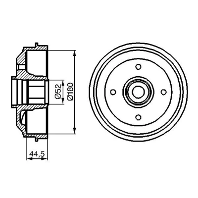 Imagem de BOSCH 0 986 477 113 Tambor de Travão com o rolamento da roda 212 Eixo traseiro PEUGEOT: 306 Cabrio, Hatchback, CITROËN: Xsara Coupe