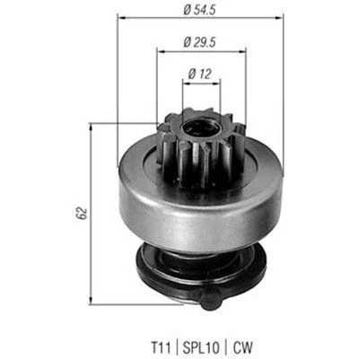 Imagem de MAGNETI MARELLI 940113020217 Pinhão, motor de arranque
