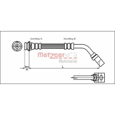 Imagem de METZGER 4114751 Mangueira de Travão 395 M10 x 1