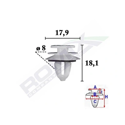 Imagem de ROMIX C70583 Grampo, friso MINI: Hatchback
