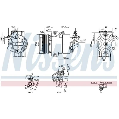 Imagem de NISSENS 891012 Compressor DKS17 12 PAG 46 R 134a