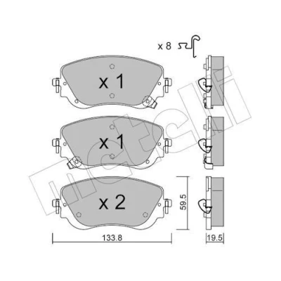 Imagem de METELLI 22 1325 0 Jogo de pastilhas para travão disco com avisador sonoro desgaste FIAT: Tipo Carrinha, Hatchback, Sedan