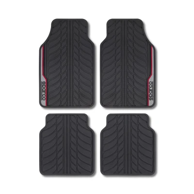 Imagem de Conjunto de tapetes em pvc sparco preto/vermelho