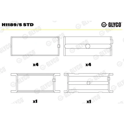 Imagem de GLYCO H1189/5 STD Chumaceira da cambota Liga de alumínio sobre base aço LAND ROVER: Discovery 1