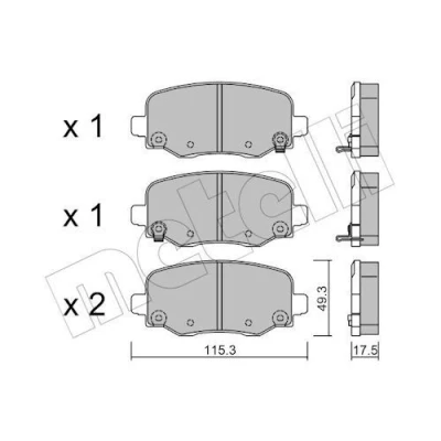 Imagem de METELLI 22 1002 1 Jogo de pastilhas para travão disco com avisador sonoro desgaste JEEP: Compass, Renegade SUV, FIAT: 500X