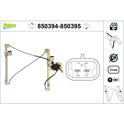 Imagem de Valeo Elevador de vidro à frente, lado esquerdo elétrico com motor sem função conforto 850394 VOLKSWAGEN: Lupo / 3L, SEAT: Arosa