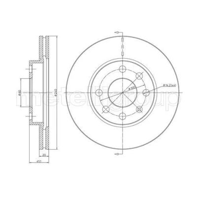 Imagem de METELLI Disco de travão OPEL: Corsa C Hatchback, Van 240,0mm 20,0mm 7 60,0mm ventilado pintado 23 0569C 569021,9195985 Discos