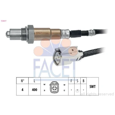 Imagem de FACET 10.8217 Sonda lambda com aquecimento, plana, Rosca pré lubrificada