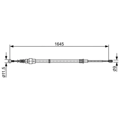 Imagem de BOSCH 1 987 482 451 Cabo de Freio Mão 1645 SEAT: Ibiza 3, VOLKSWAGEN: Polo IV Hatchback