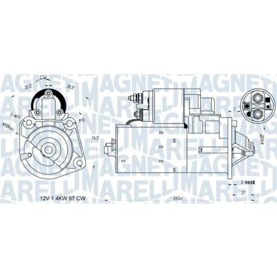 Imagem de MAGNETI MARELLI 063721398010 Motor de arranque 12 1,4 9 VOLVO: V50, S40 II