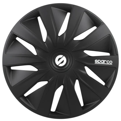 Imagem de Tampões de roda 16 polegadas sparco lazio, pretos, 4 unidades