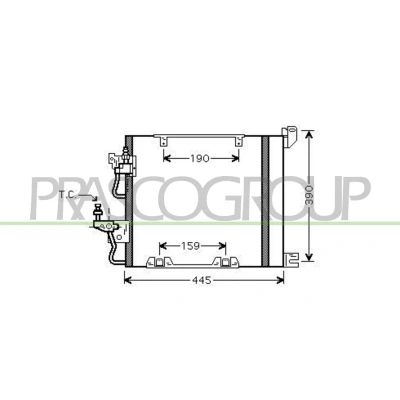 Imagem de PRASCO OP410C003 Condensador com secador 11 Alumínio 360 OPEL: Astra H GTC, G Caravan, Hatchback