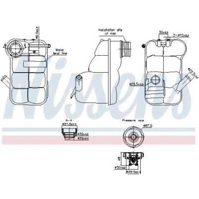 Imagem de NISSENS 996350 Depósito de Compensação Refrigerante 1,3l sem sensor nível do líquido refrigeração com tampa