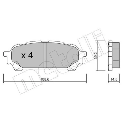 Imagem de METELLI 22 0613 0 Jogo de pastilhas para travão disco excl. contacto aviso desgaste SUBARU: Impreza II Sedan