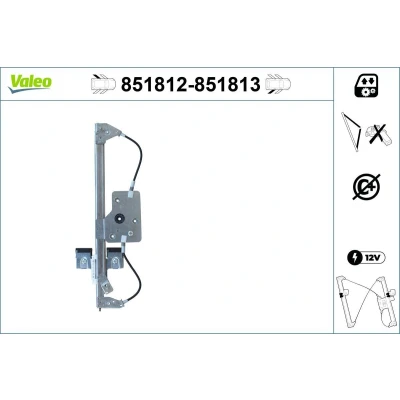 Imagem de Valeo Elevador de vidro traseira esquerda elétrico sem motor com função conforto 851812