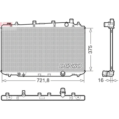 Imagem de DENSO DRM40056 Radiador, arrefecimento do motor 722mm 375mm 16mm