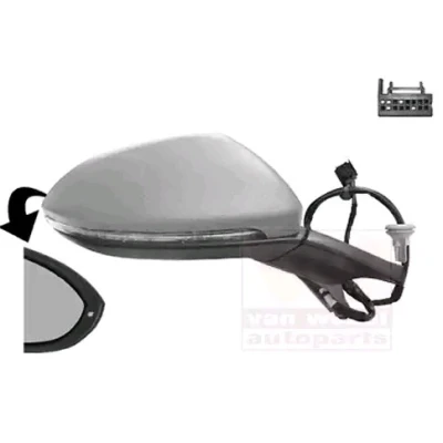 Imagem de Espelho retrovisor Van Wezel 5766808 à direita com subcapa completo, convexo, para regulação eléctrica dos espelhos, aquecível, rebatiment