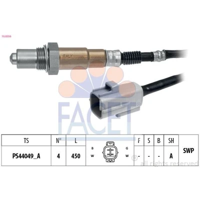 Imagem de FACET 10.8356 Sonda lambda Made in Italy OE Equivalent com aquecimento, plana, Rosca pré lubrificada 4 MITSUBISHI: Lancer 8 Limousine, ASX SUV