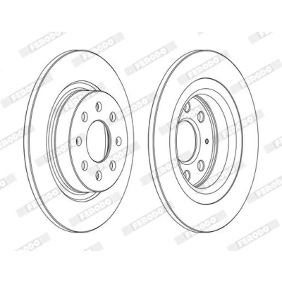 Imagem de FERODO PREMIER DDF1299C Disco de travão 264 10 4 cheio revestido com parafusos FIAT: Grande Punto Hatchback, Evo III Hatchback