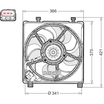 Imagem de DENSO DER32017 Ventilador de Radiador VOLKSWAGEN: up! Hatchback