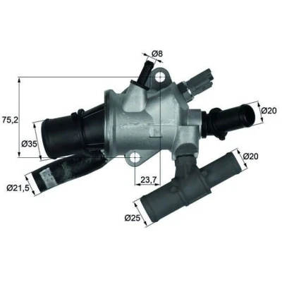 Imagem de MAHLE ORIGINAL TI 166 88 Termóstato, líquido de refrigeração FIAT: Punto II Hatchback, Palio I Weekend