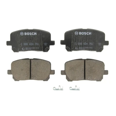 Imagem de BOSCH 0 986 424 761 Jogo de pastilhas para travão disco Baixo teor metálico com chapa anti ruído, instruções montagem