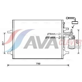 Imagem de PRASCO VO5166D Condensador com secador 18 13 Alumínio 575 R 134a VOLVO: V60 I, I Van / Carrinha, XC60
