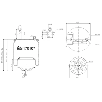 Imagem de FEBI BILSTEIN 170107 Fole, suspensão pneumática