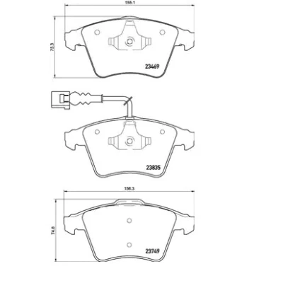 Imagem de BREMBO P 85 149 Jogo de pastilhas para travão disco incl. contacto aviso desgaste com grampo do êmbolo sem acessórios VOLKSWAGEN: Touareg I