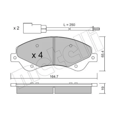Imagem de METELLI 22 0679 0 Jogo de pastilhas para travão disco incl. contacto aviso desgaste FORD: Transit Mk6 Van, Minibus
