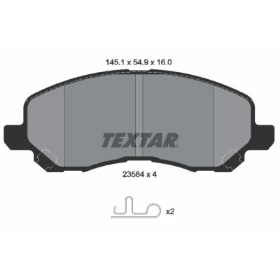 Imagem de TEXTAR 2358403 Jogo de pastilhas para travão disco com avisador sonoro desgaste DODGE: Caliber, JEEP: Patriot, CHRYSLER: Sebring III Sedan