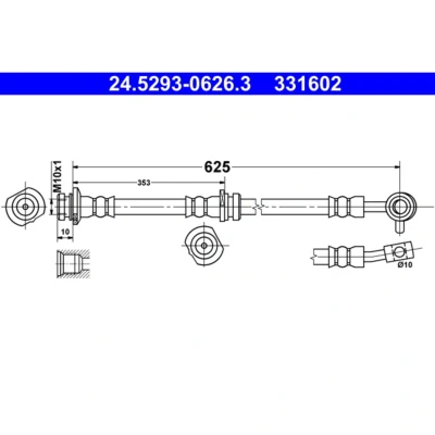 Imagem de ATE 24.5293 0626.3 Mangueira de Travão 625 M10x1