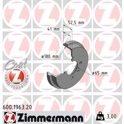 Imagem de ZIMMERMANN COAT Z 600.1963.20 Tambor de Travão 212mm