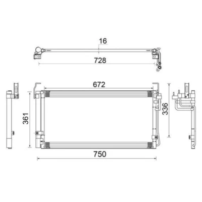 Imagem de MAHLE ORIGINAL AC 265 000S Condensador com secador 672