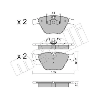Imagem de METELLI 22 0558 6 Jogo de pastilhas para travão disco preparado indicador aviso desgaste BMW: 3 Touring, Coupe, Sedan