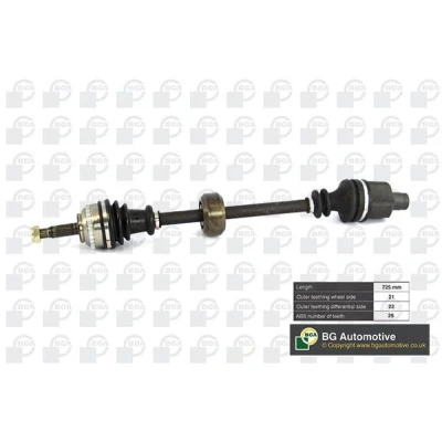 Imagem de BGA DS7301RA Veio de transmissão Eixo dianteiro, lado direito 725, 725mm RENAULT: CLIO 2, 2 Kasten, Kangoo I Express