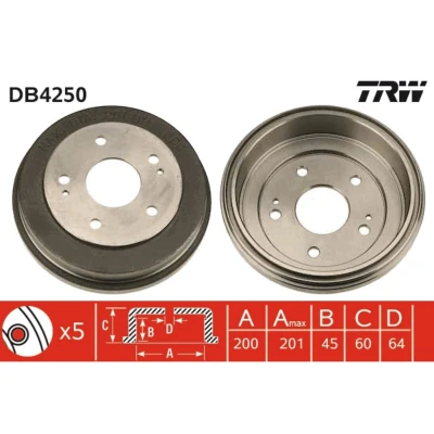 Imagem de TRW DB4250 Tambor de Travão