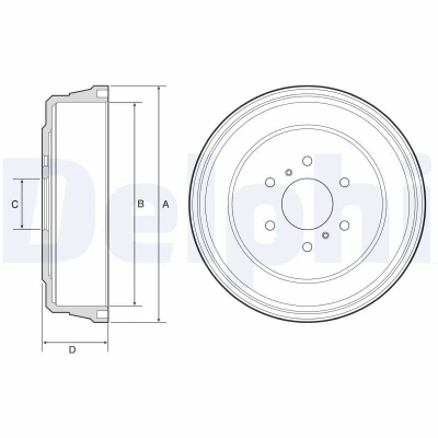 Imagem de DELPHI BF641 Tambor de Travão sem anel sensor do ABS, o rolamento da roda 311
