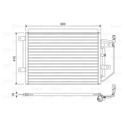 Imagem de VALEO 822556 Condensador com secador Alumínio 410 SMART: Fortwo I Coupe, MITSUBISHI: COLT 6