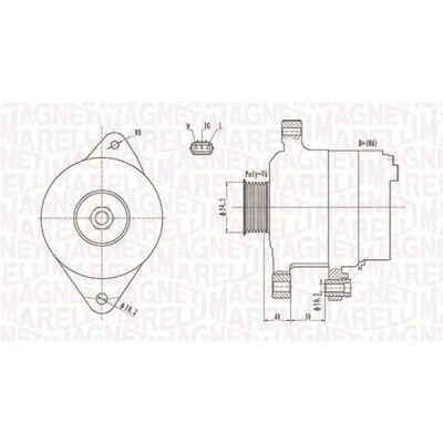 Imagem de MAGNETI MARELLI 063731800010 Alternador 12V 90A TOYOTA: Yaris I Hatchback