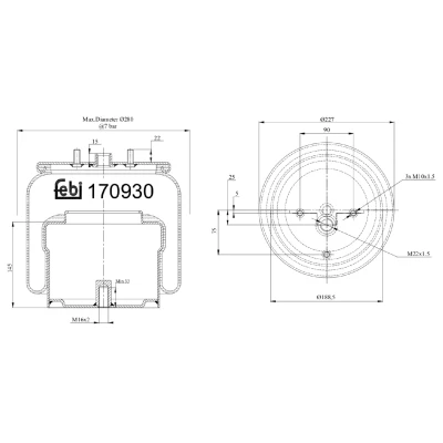 Imagem de FEBI BILSTEIN 170930 Fole, suspensão pneumática