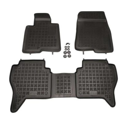 Imagem de REZAW PLAST 202304 Conjunto de tapete chão Borracha à frente e atrás preto MITSUBISHI: Pajero Classic