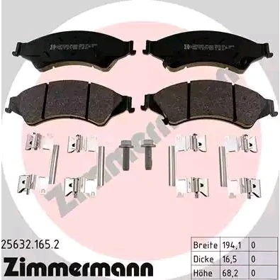 Imagem de ZIMMERMANN 25632.165.2 Jogo de pastilhas para travão disco FORD: Ranger Mk3