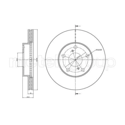 Imagem de METELLI Disco de travão TOYOTA: RAV4 II SUV 275,0mm 25,0mm 5 62,0mm ventilado pintado 23 0801C 4351242030,4351242031,4351242032 Discos