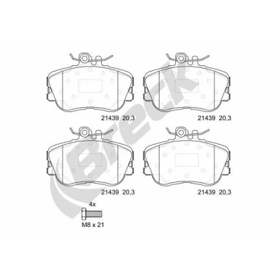 Imagem de BRECK 21439 00 701 10 Jogo de pastilhas para travão disco preparado indicador aviso desgaste MERCEDES BENZ: Classe C T modell