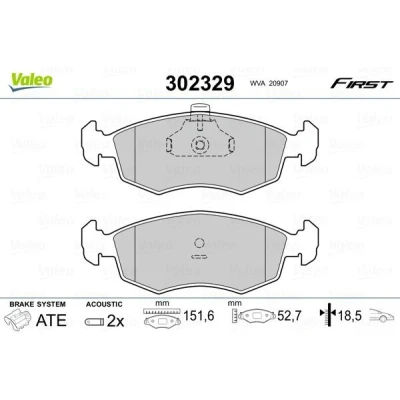 Imagem de VALEO 302329 Jogo de pastilhas para travão disco Eixo dianteiro incl. contacto aviso desgaste com chapa anti ruído FIAT: Doblo I Cargo