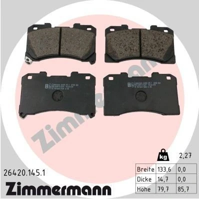 Imagem de ZIMMERMANN 26420.145.1 Jogo de pastilhas para travão disco com avisador sonoro desgaste A imagem corresponde ao volume fornecimento